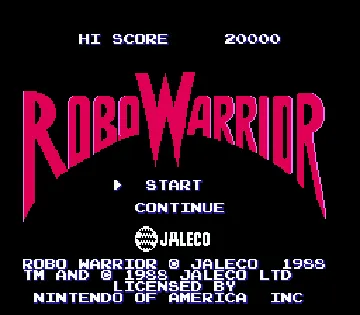 Robo Warrior (USA) screen shot title